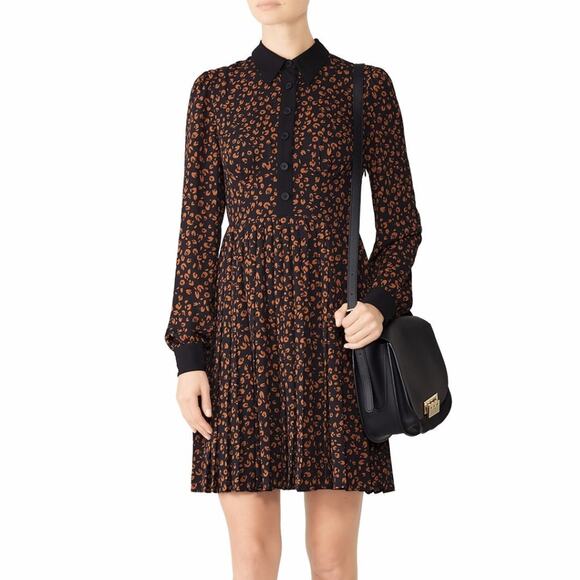 Fame & Partners The Renee Leopard Print dress black brown - 2 - Picture 1 of 12